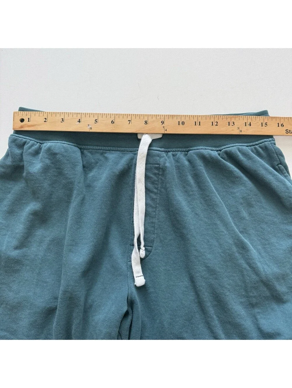 Tommy Hilfiger Mens M Sleepwear Lounge Shorts Teal Logo Drawstring Cotton